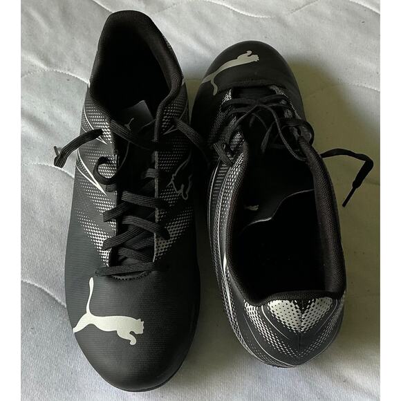 PUMA ATTACANTO Men\'s Firm/Artificial Ground Soccer Cleats Black White Size US 11
